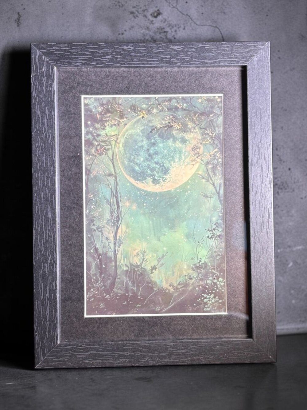 Celestial Moon Forest Art Print | 5x7 Framed